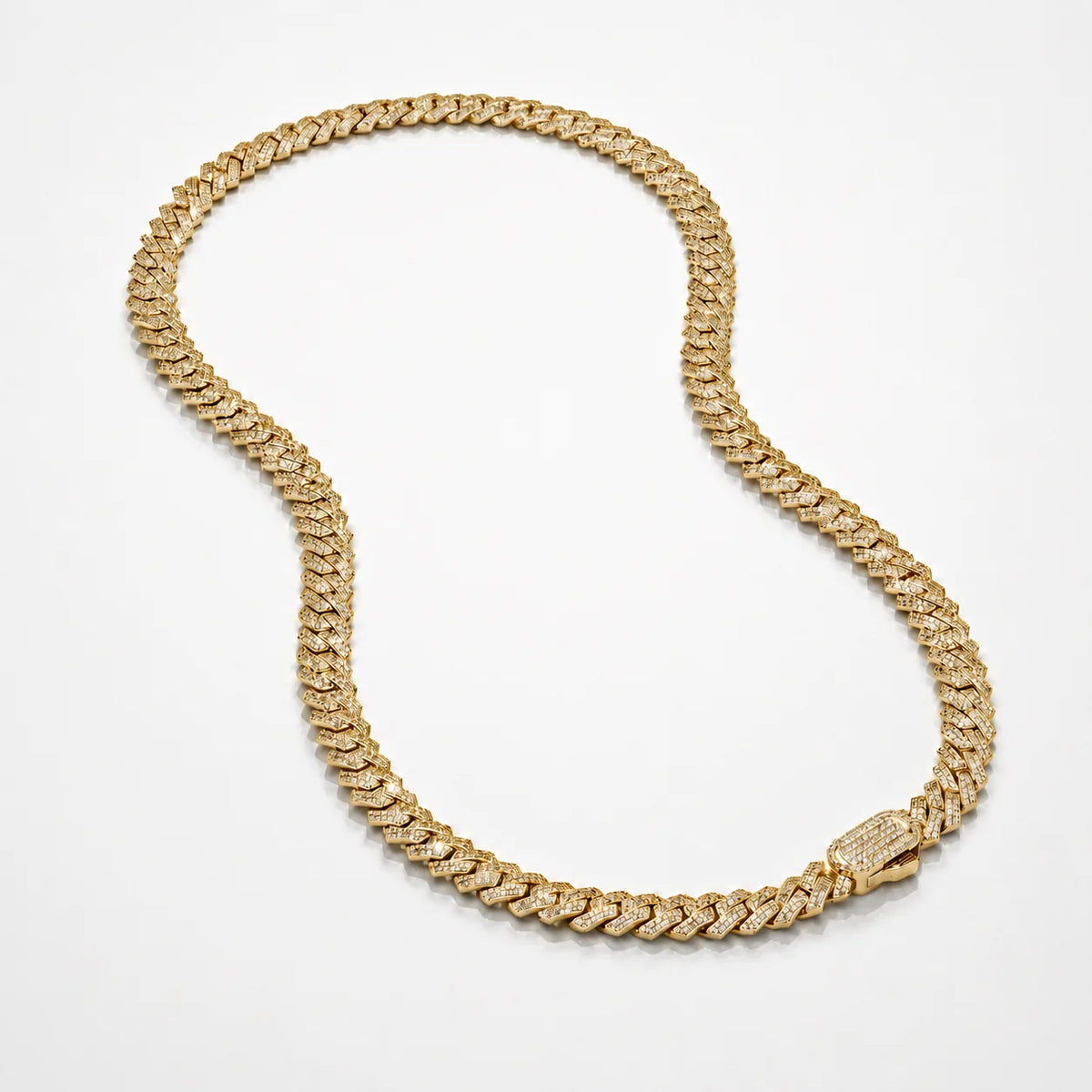 PRONG LINK ICED CUBAN (GOLD) 8MM
