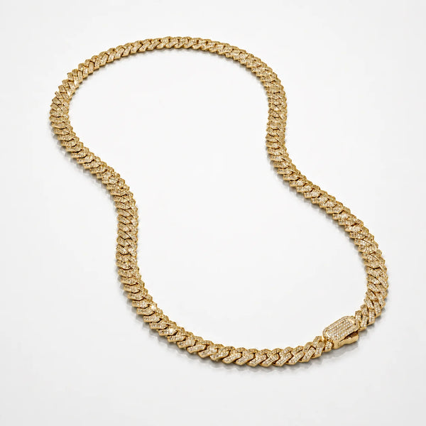 PRONG LINK ICED CUBAN (GOLD) 8MM